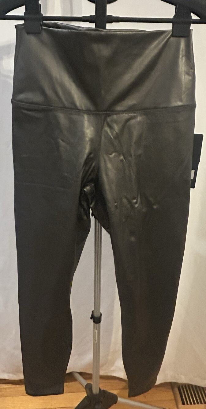 NWT 90 Degree Gunmetal Gray Faux Leather Leggings size L